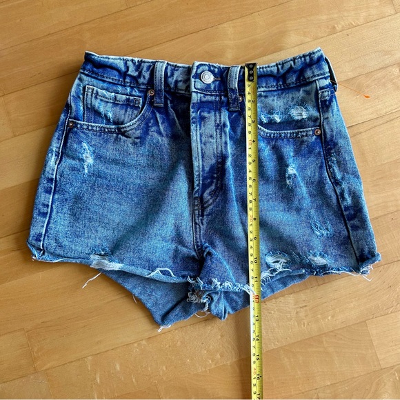 Wild Fable Distressed, Button Fly Jean Shorts, Blue, Size 0 - Picture 14 of 17
